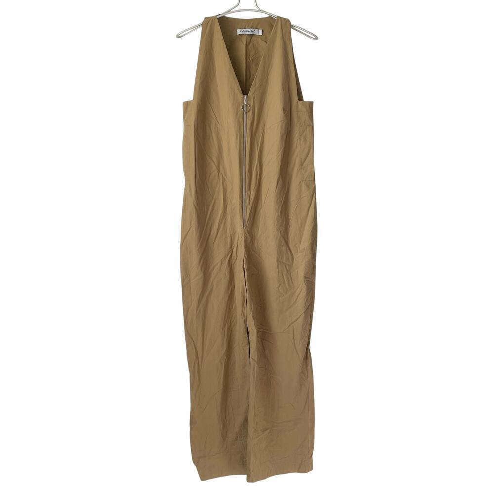 MAAYAN PAZ Cotton Jumpsuit in Tan Size Small Oversized Fit